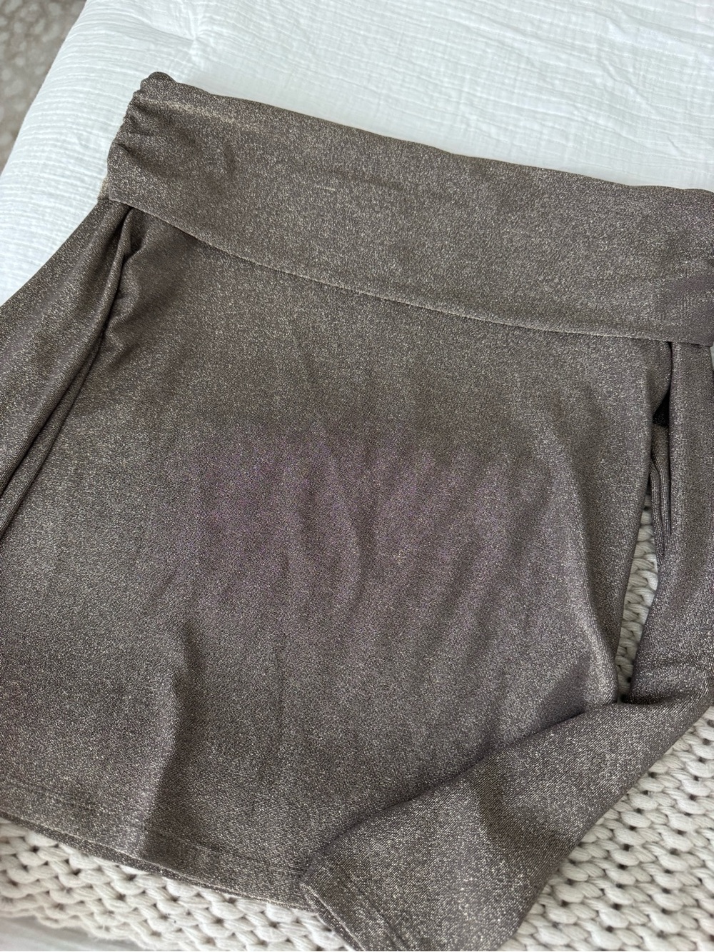 Banana Republic Sparkle Off-Shoulder Metallic Top - Taupe